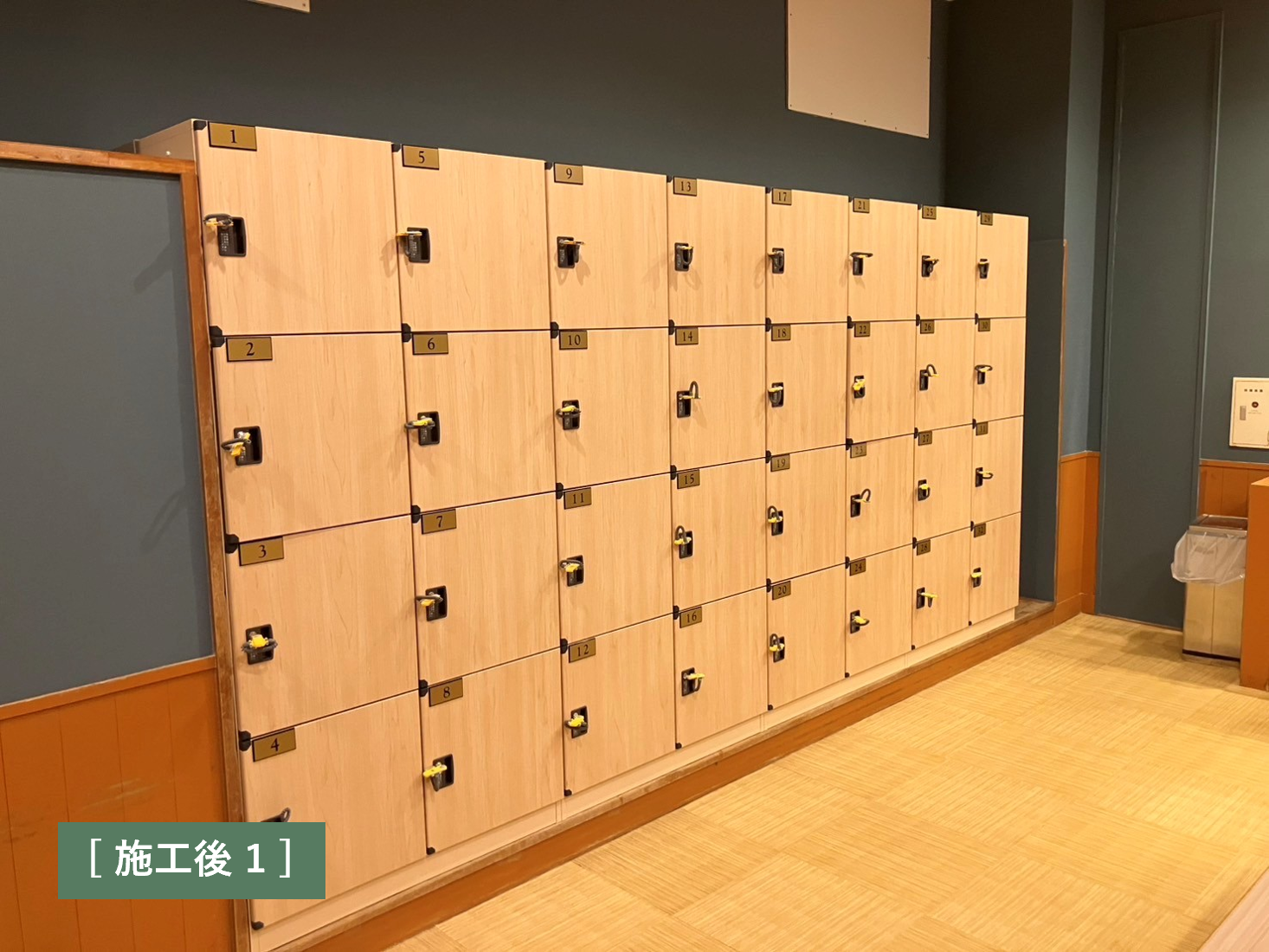 青森県温泉ホテルロッカー新設工事
