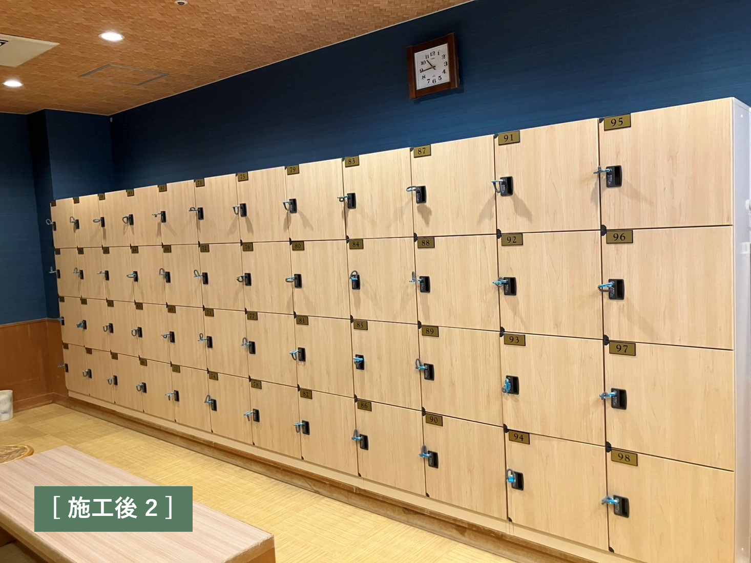 青森県温泉ホテルロッカー新設工事