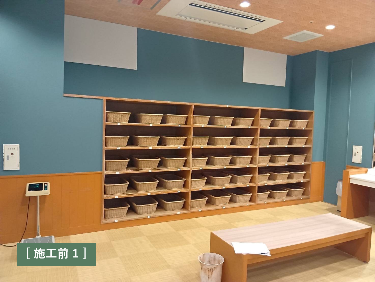 青森県温泉ホテルロッカー新設工事