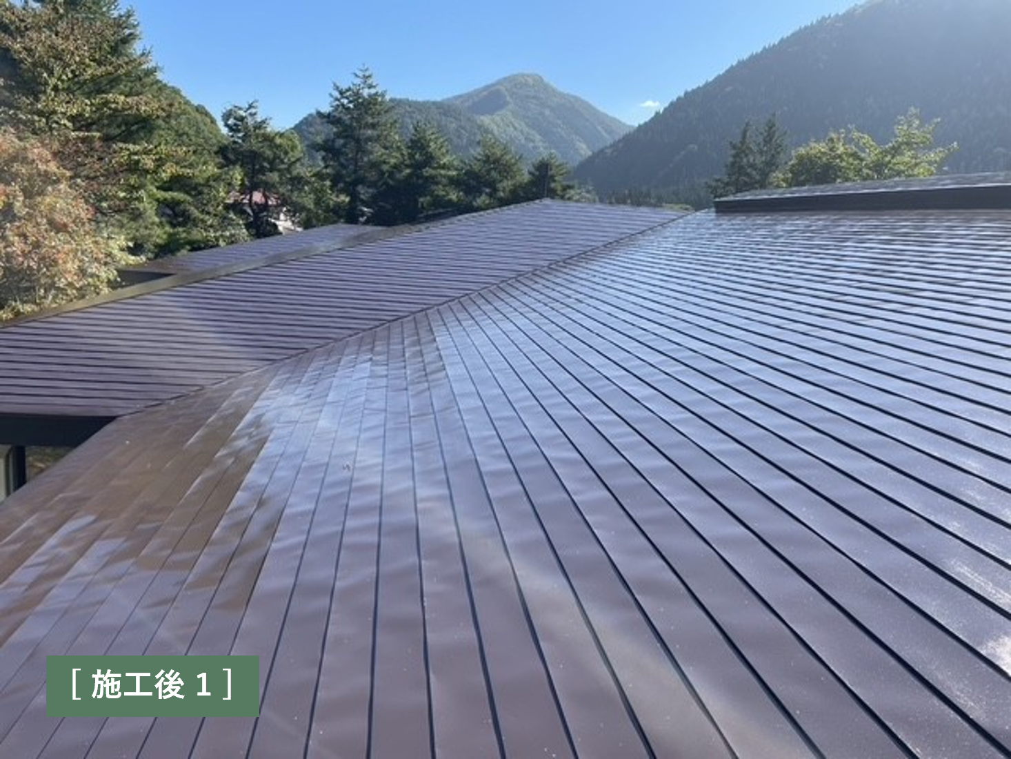 湯瀬町ホテル屋根塗装工事